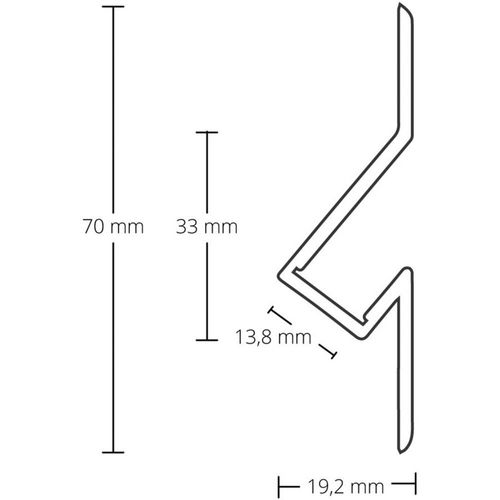 Galaxy Profiles  8404001    profil              aluminij  (D x Š x V) 2000 x 70 x 19 mm    1 St. slika 4