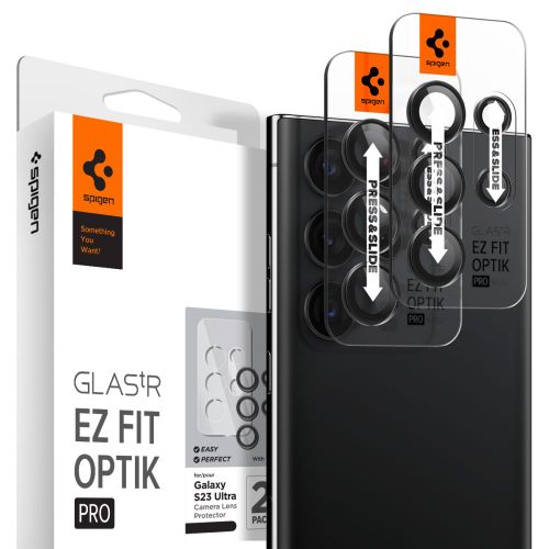 Spigen – Optik.TR EZ FIT staklo za kameru (2 kom) za Samsung Galaxy S23 Ultra – crno slika 1