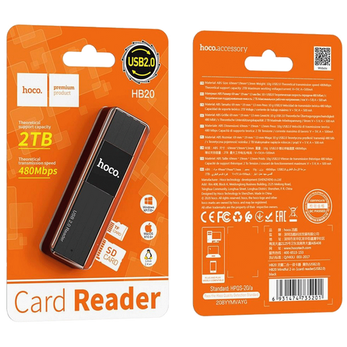 hoco. Čitač kartica, 2u1, USB2.0/USB3.0 - HB20 Mindful slika 4