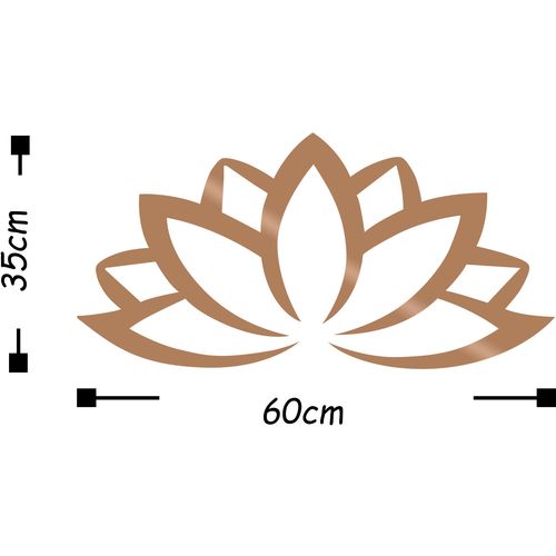 Lotus Flower 2 - Copper Copper Decorative Metal Wall Accessory slika 3