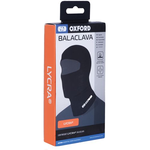 Oxford Balaclava Lycra podkapa, crna slika 1