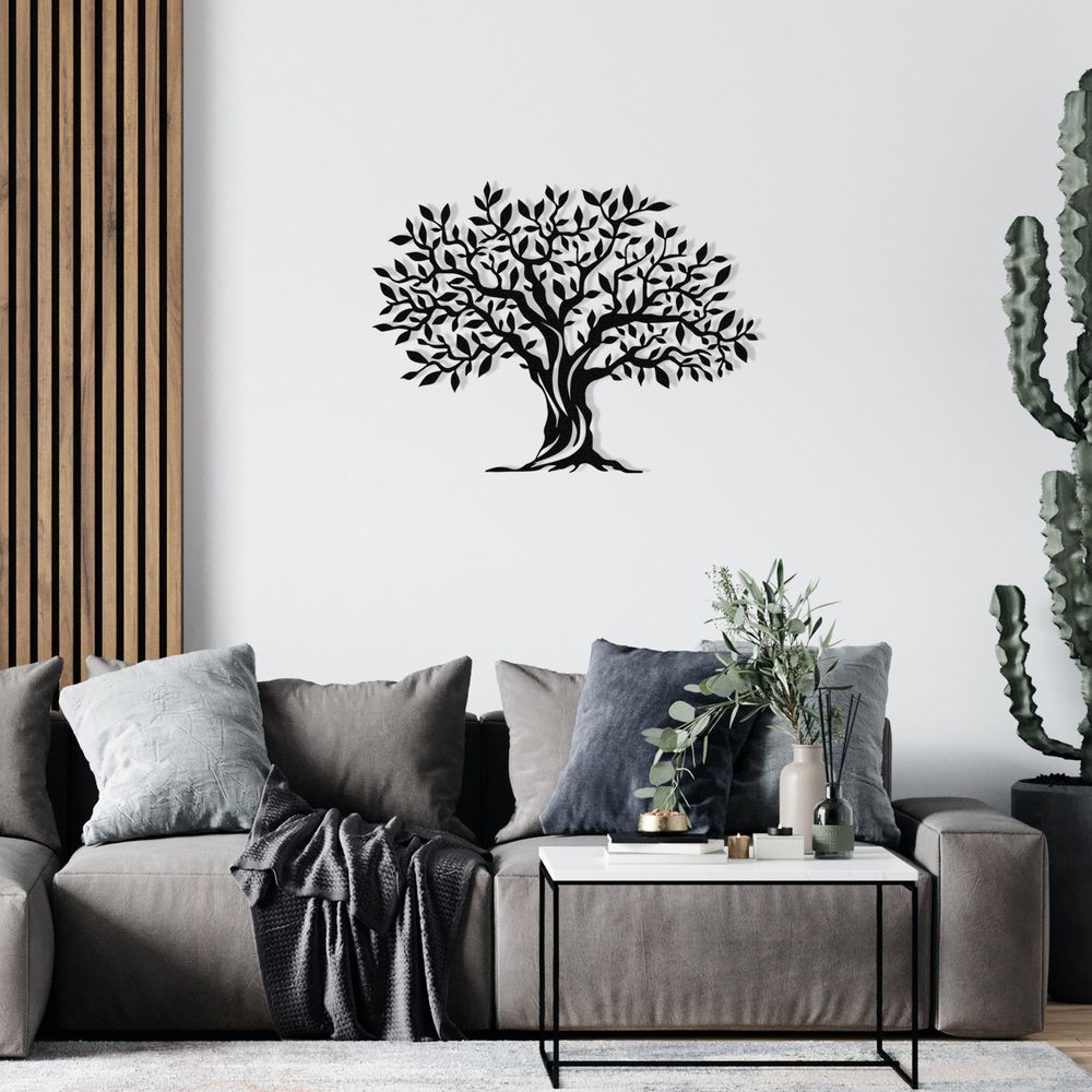 Decorative metal wall accessory Yaprak Dokumu - M0111, colour: black slika 3
