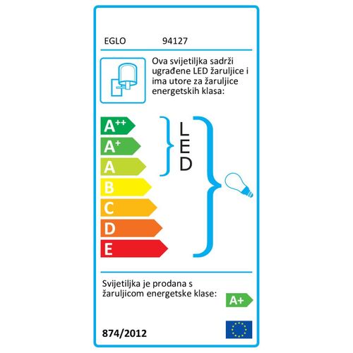 Eglo Trono stick vanska zidna/1, gu10, 1x3w, inox/staklo  slika 2