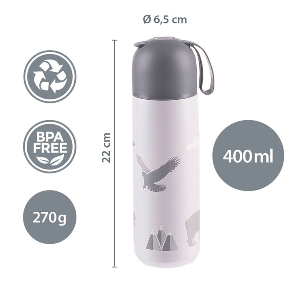 Zopa Termos boca sa silikonskim držačem 400ml, Stars slika 4