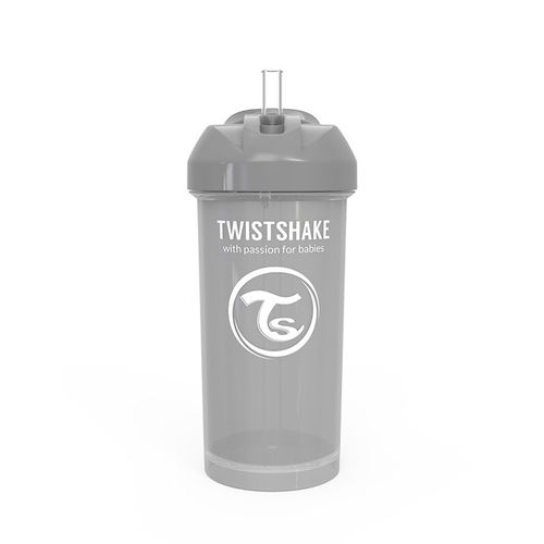 Twistshake bočica sa slamkom 360ml 6+m Pastel Grey slika 1