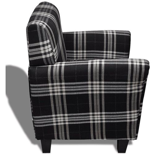 Sofa fotelja od tkanine s jastukom crna slika 36