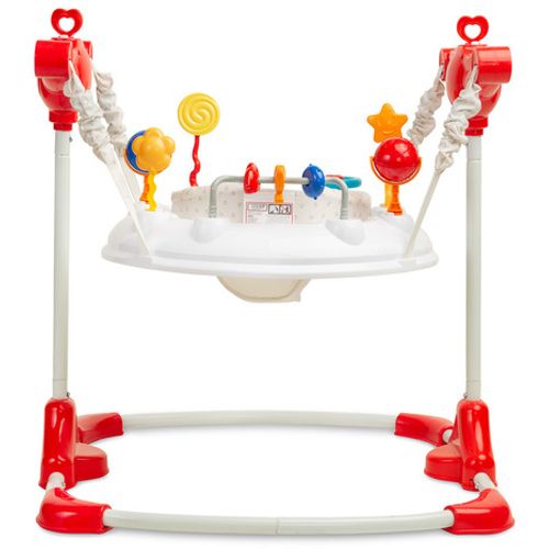 Sjedalo za bebe s didaktičkim igračkama crveno slika 3