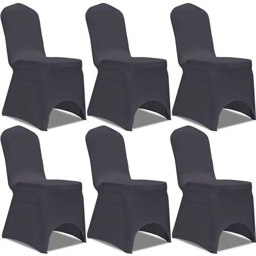 Rastezljive navlake za stolice 6 kom Antracit boja slika 8