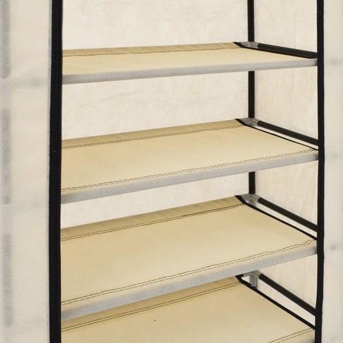 282429 Shoe Cabinet with Cover Cream 58x28x106 cm Fabric slika 2