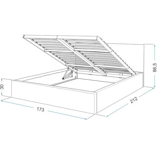 Tapecirani krevet RINO 160*200 bijela tkanina slika 5
