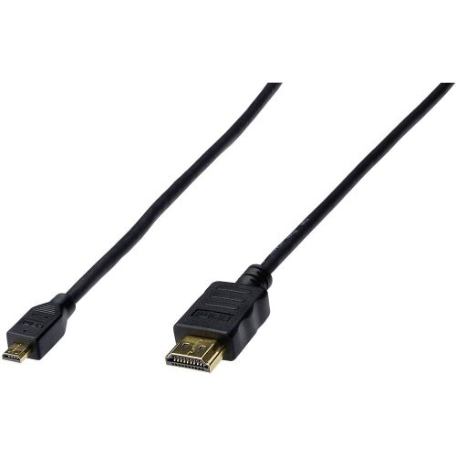 Digitus HDMI priključni kabel HDMI A utikač, HDMI Micro D utikač 1.00 m crna AK-330109-010-S pozlaćeni kontakti HDMI kabel slika 1