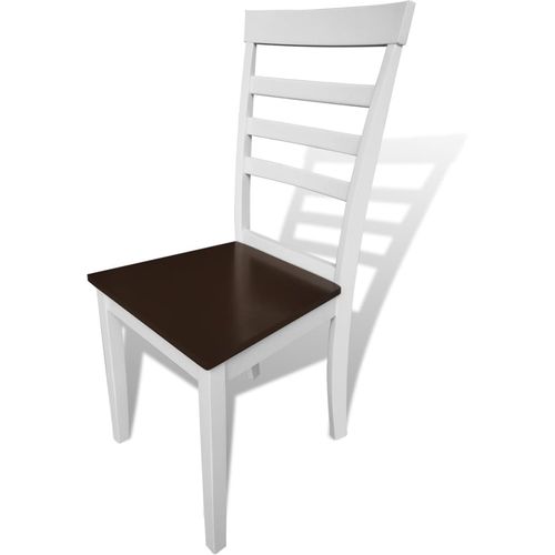 7-dijelni blagovaonski set s produžetkom za stol smeđe-bijeli slika 43