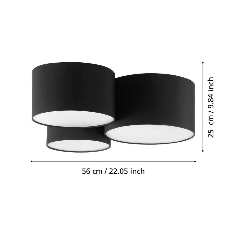Eglo plafonjera 'Pastore 2', crno/bijela, E27, promjer 610 mm slika 4