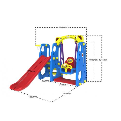 Tobogan 3u1 Lion - plavi slika 2