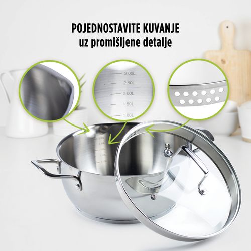 Šerpa sa staklenim poklopcem Rosmarino Pour&Cook II - 24   slika 5