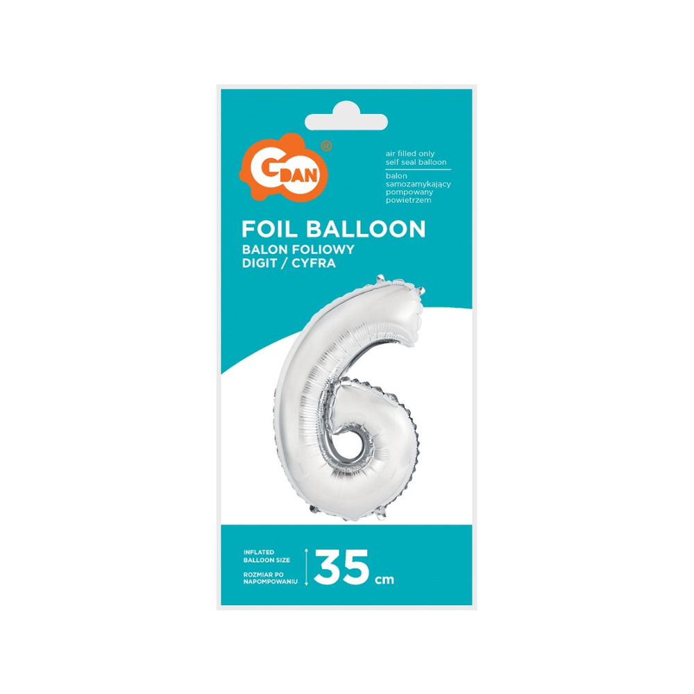 FG-C35S6 Folijski balon 6 Silver 35cm slika 2