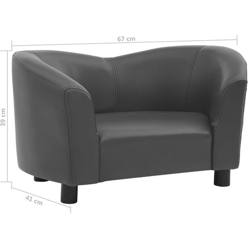 Sofa za pse siva 67 x 41 x 39 cm od umjetne kože slika 8