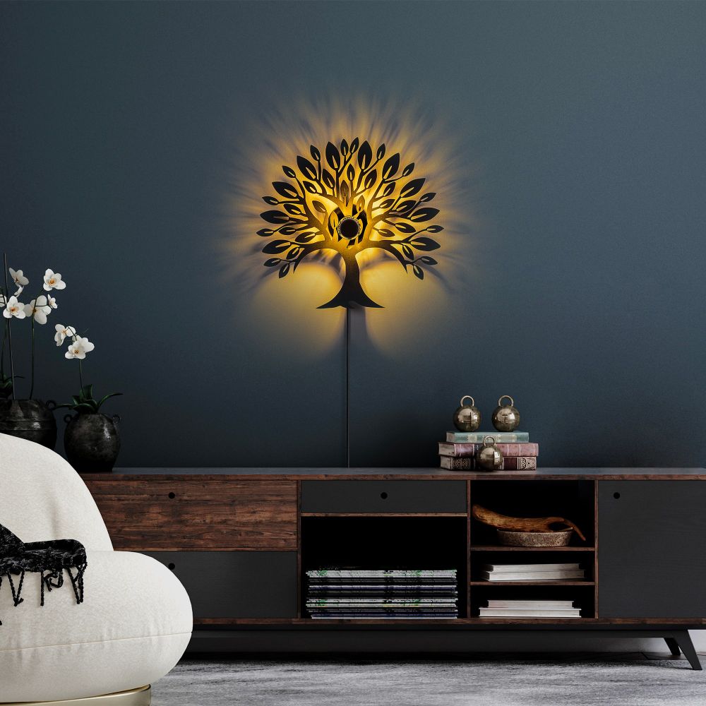 Zidna lampa 'Heart Tree V2' u crnoj boji slika 2