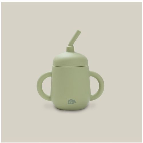 InterBaby silikonska čaša za malu djecu sa slamkom Olive Green slika 1