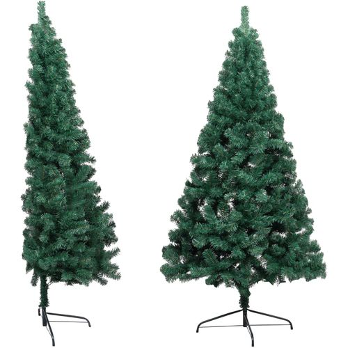 Umjetna polovica božićnog drvca sa stalkom zelena 210 cm PVC slika 11