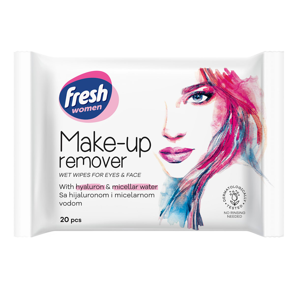 Fresh Women vlažne maramice za skidanje šminke Make Up remover Micelarna voda 20kom slika 1
