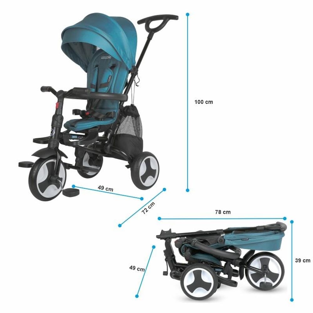 Coccolle Sklopivi rotirajući tricikl Spectra Plus Premium Line, Atlantic Blue slika 18