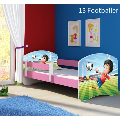 Dječji krevet ACMA s motivom, bočna roza 160x80 cm 13-footballer slika 1