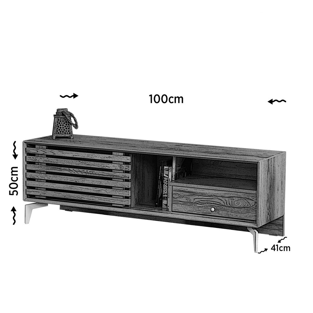 TV Stalak Lulu 100 u Boji Hrasta slika 5