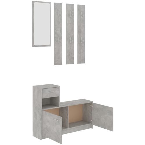 Set za hodnik siva boja betona 100 x 25 x 76,5 cm od iverice slika 24