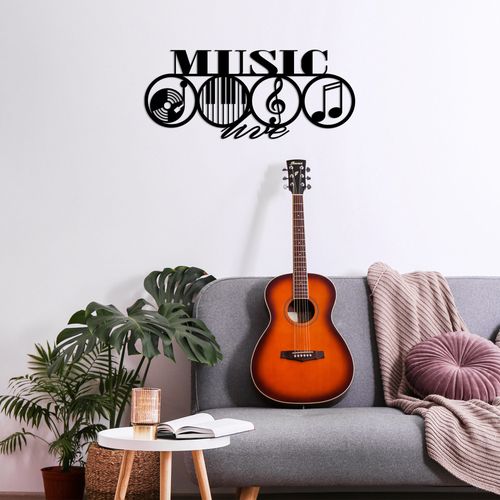 Music - 467 Black Decorative Metal Wall Accessory slika 1