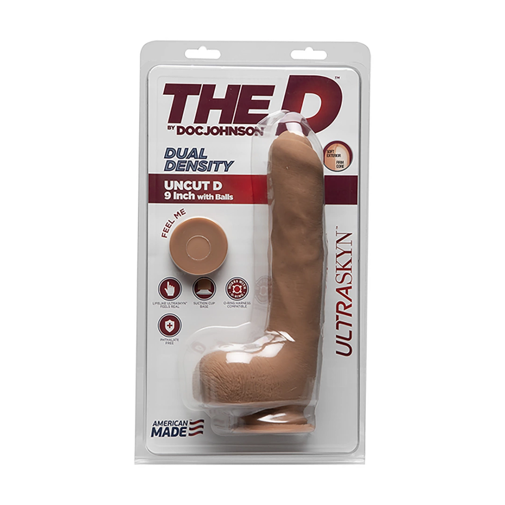 Doc Johnson Uncut D - Realistični ULTRASKYN dildo s kuglicama - 9 / 22 cm slika 2