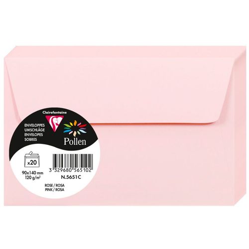 Clairefontaine kuverte Pollen 90x140mm 120gr pink 1/20 slika 1