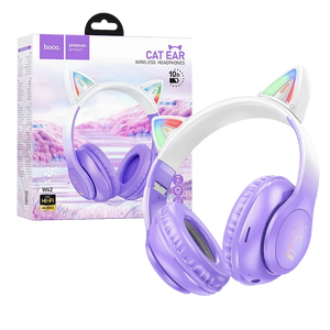 hoco. Bežične stereo slušalice, Bluetooth v5.3, 400mAh - W42 Cat Ears, Purple Grape