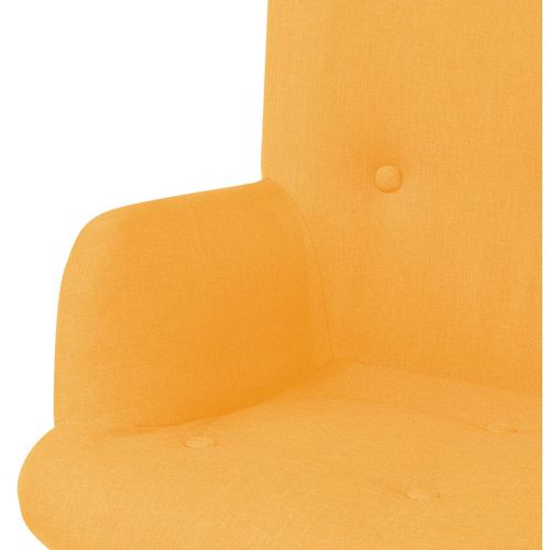 Fotelja s osloncem za noge od tkanine žuta slika 27