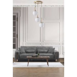 Morino 3 Lü Tepsili Beyaz Camlı Eskitme Sarkıt White Chandelier