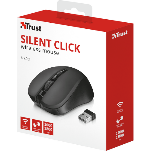 Trust miš bežični silent click Mydo crni (21869) slika 5