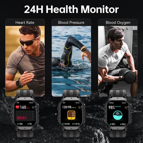 Oukitel BT20 Smart Watch Sport Rugged 350mAh/Heart rate/SpO2/Accelerometer/crno-narandzasti slika 2