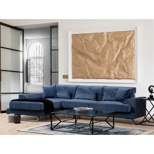 Atelier Del Sofa Kutna garnitura, Mornarsko plava, Frido Left (Chl+3R) - Navy Blue slika 1