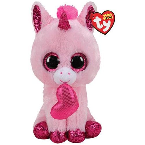 TY Beanie Boos DARLING, Rozi jednorog (24 cm) slika 1