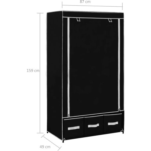 282457 Wardrobe Black 87x49x159 cm Fabric slika 26