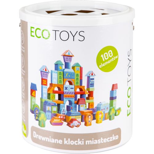 EcoToys drvene kocke grad 100 komada slika 5