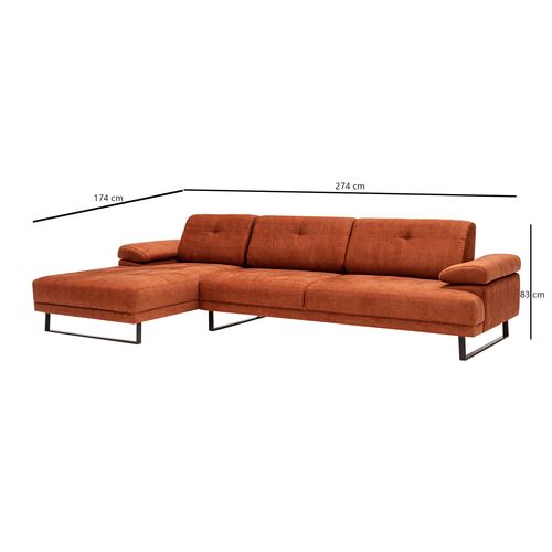 Atelier Del Sofa Kutna garnitura, naranča, Mustang Small Left - Orange slika 14