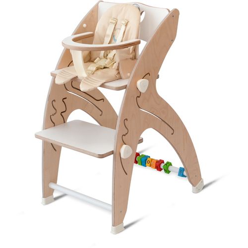QuarttoLino 7u1 dječja stolica za bebe i djecu bijela sa glavom žirafe slika 4