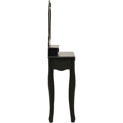 Toaletni stolić sa stolcem crni 50x59x136 cm drvo paulovnije slika 13