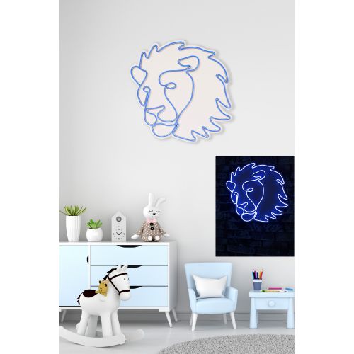 Wallity Ukrasna plastična LED rasvjeta, Lion - Blue slika 11