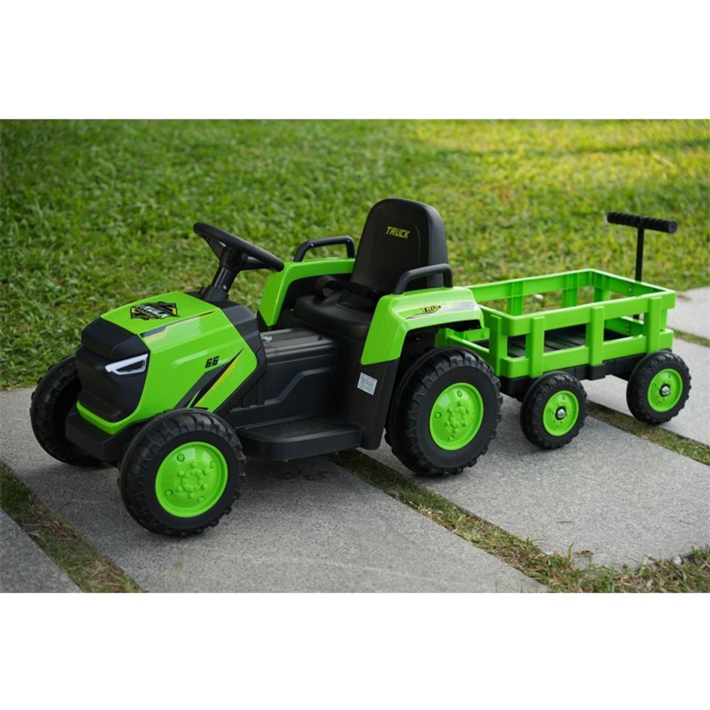 Traktor na akumulator sa prikolicom, Zeleni 3450033 slika 3