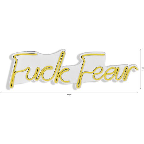 Wallity Ukrasna plastična LED rasvjeta, Fuck Fear - Yellow slika 8