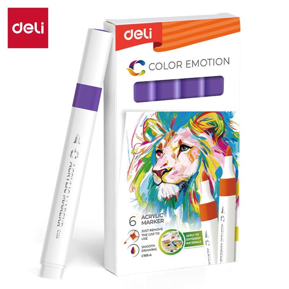 AKRILNI MARKER DELI PURPURNO LJUBIČASTI COLOR EMOTION EC193A-Purple 51 slika 1