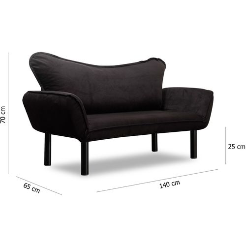 Atelier Del Sofa Dvosjed na razvlačenje CHATTO crni, Chatto - Black slika 7