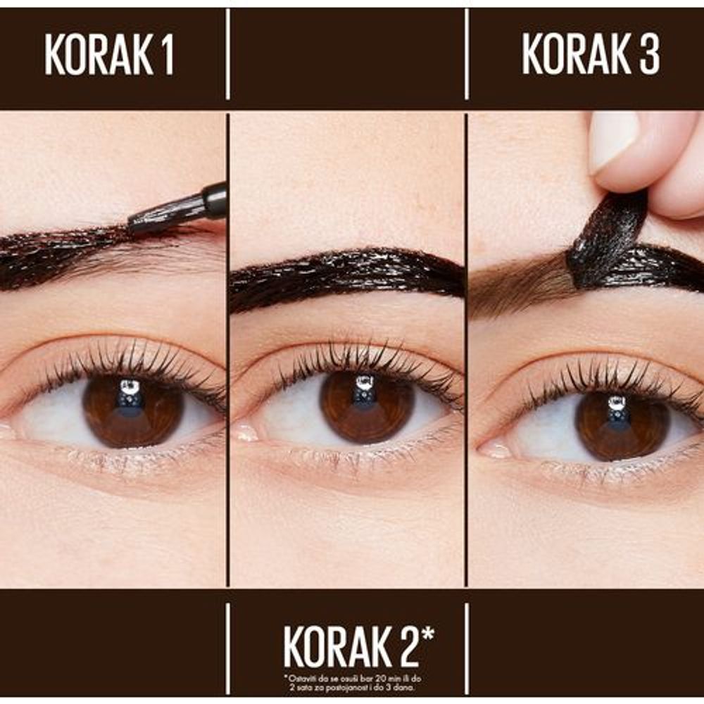 Maybelline New York Tattoo Brow Peel-Off Gel za obrve 15 Warm Brown slika 4